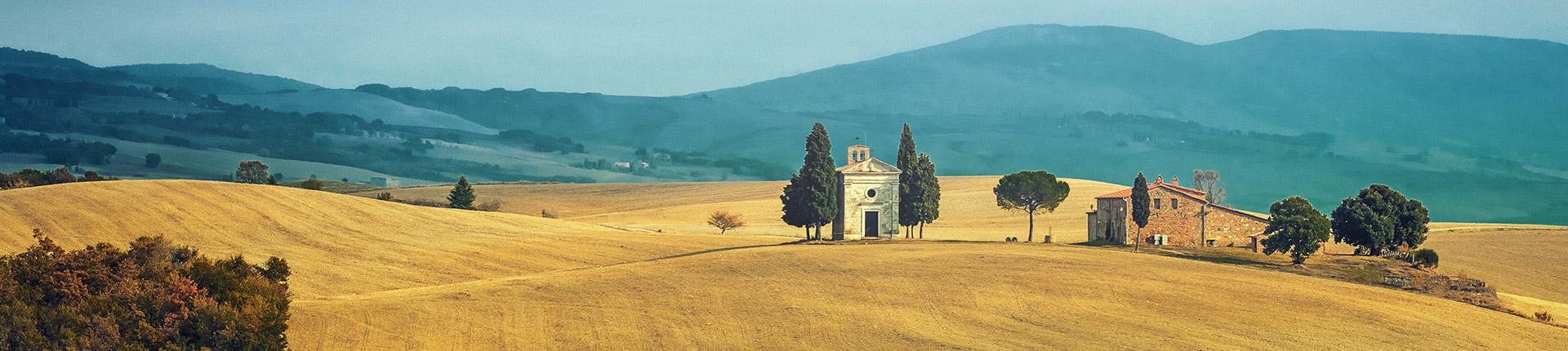Typical Colourful Hills in Tuscany