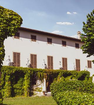 Landscape of Tuscany in Villa Panna