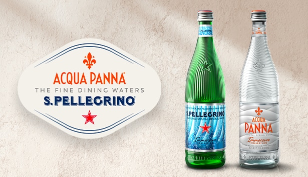 Bottiglie in vetro di design Dual Immersive Collection Acqua Panna San Pellegrino
