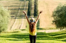 Girl Having Experience in Tuscany Countryside