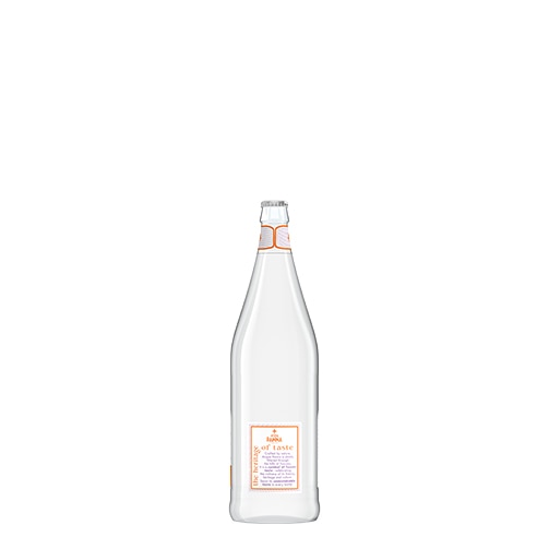 back of acqua panna 500 ml glass water bottle