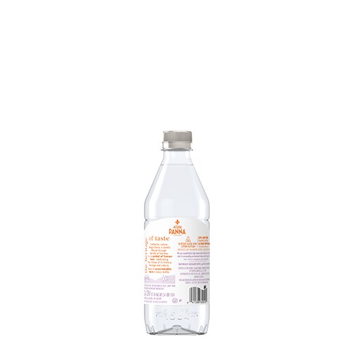 back of 500 ml acqua panna plastic water bottle