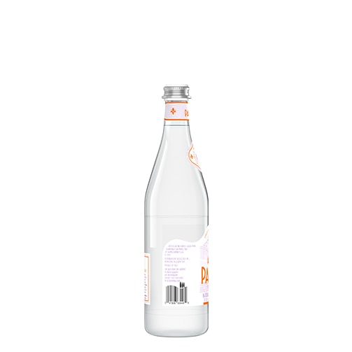 right side of 750 ml acqua panna glass water bottle