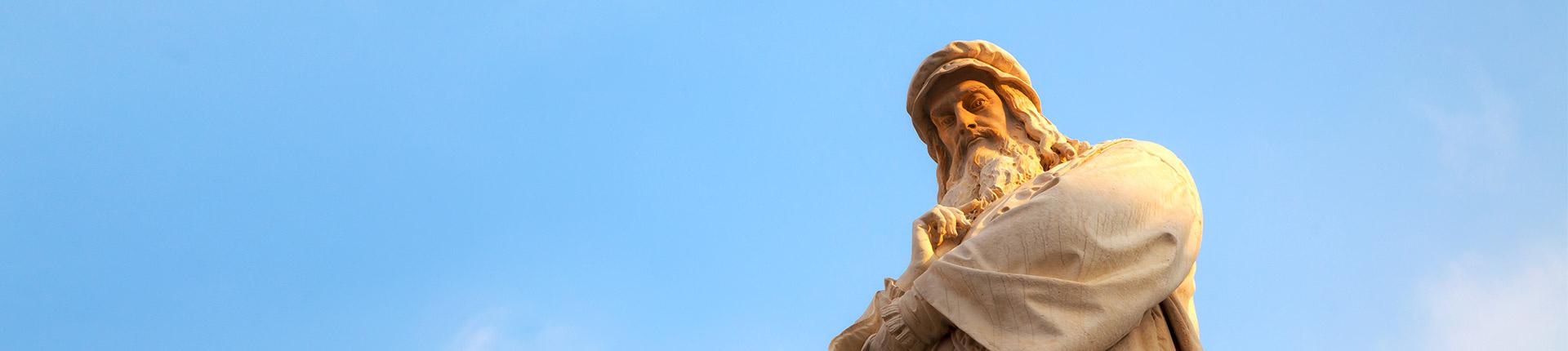Leonardo da Vinci statue - Acqua Panna