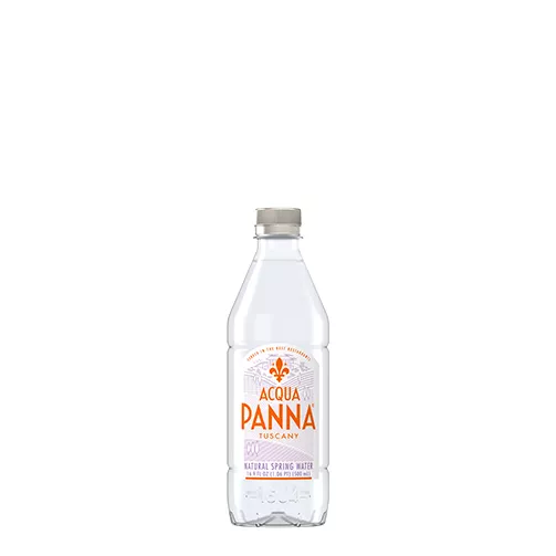 front of 500 ml acqua panna plastic water bottle