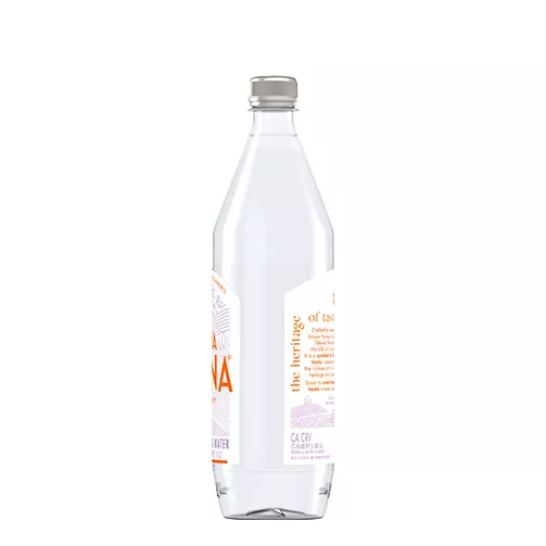 side 1 of 1 liter acqua panna plastic water bottle