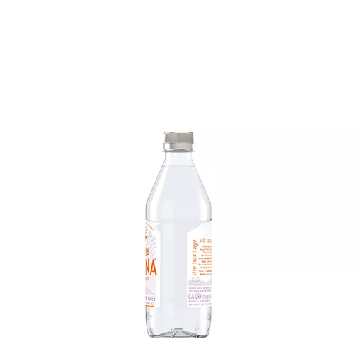 side 1 of 500 ml acqua panna plastic water bottle
